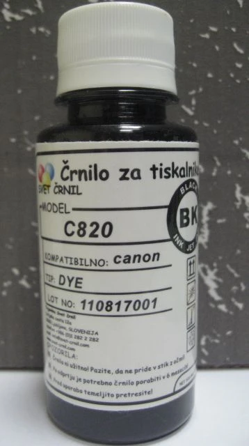 Črnilo za Canon C820BK Photo Black 110ml, c820bk,cli-8,cli-8bk,cli-521