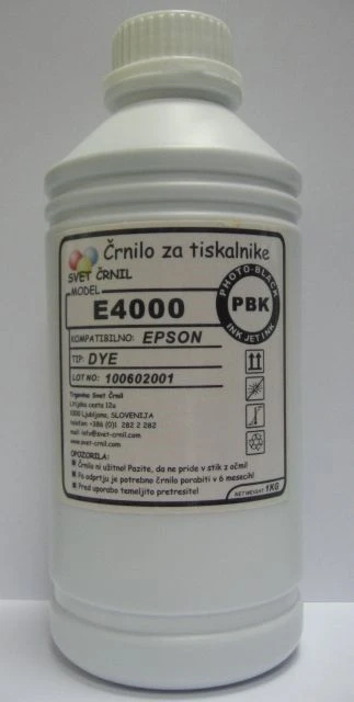 Črnilo za Epson E4000 Photo black 1000mL, epson 4000,refill,ink,ciss