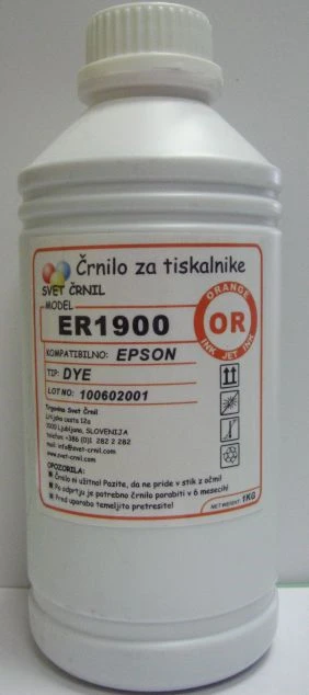 Črnilo za Epson ER1900 Orange 1000mL, epson, r1900, a3+, ciis