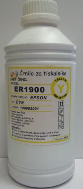 Črnilo za Epson ER1900 Yellow 1000mL, epson, r1900, a3+, ciis