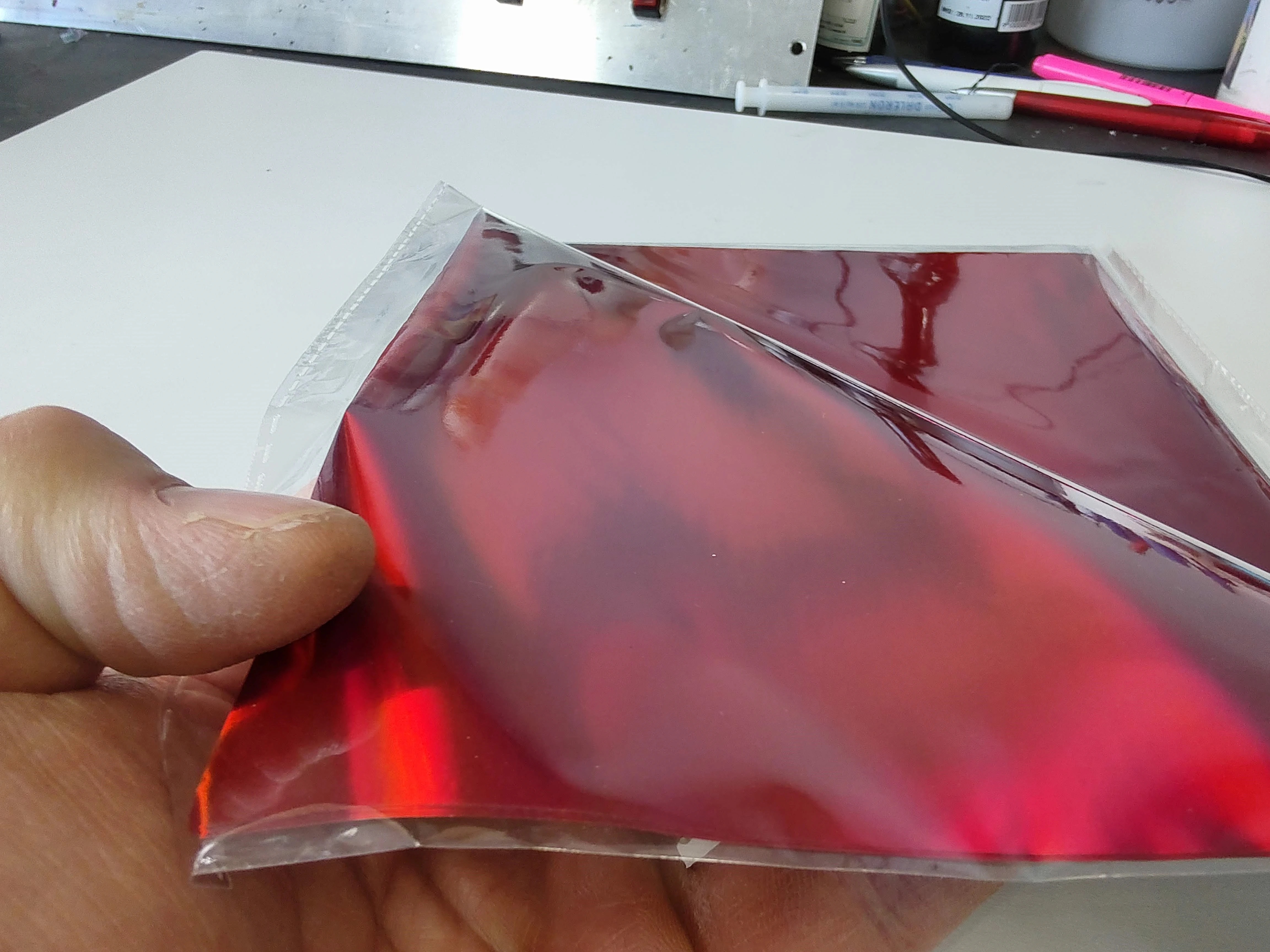 Folija rdeča metaliziran tisk z laserskim tiskalnikom 50pol A4, rem,metalic,film,transfer