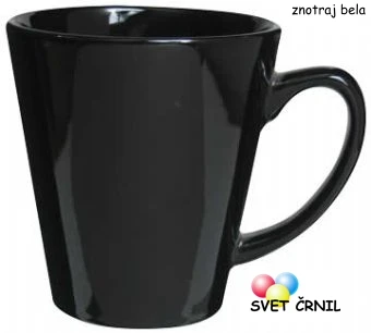 Termokromatska konična skodelica 350mL (12 OZ) - Črna, color change cone mug,thermo chromatic sublimation mugs,