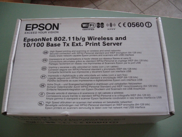 Wireless EPSON Print Server, 802. wifi print server