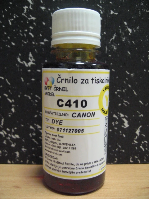 Črnilo za Canon C410 Yellow 100ml, c410Y,c 410,canon črnilo