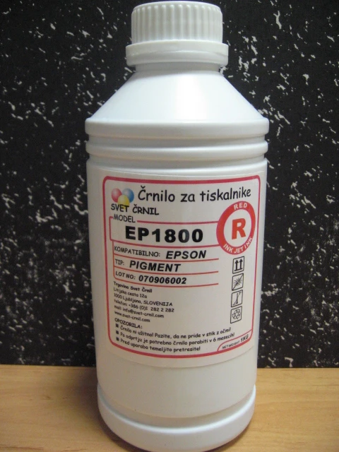 Črnilo za Epson EP1800 Red pigmentno 1000mL, ep1800r 1 kg,epson 1800