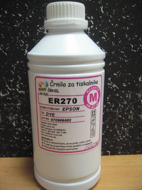 Črnilo za Epson ER270 Magenta 1100mL, er270m 1kg,ER 270,črnilo,črnilo epson