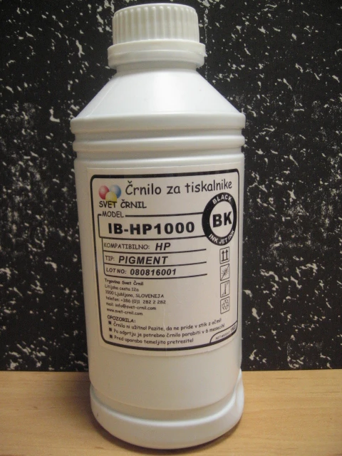 Črnilo za HP IB-HP1000 Black 1000mL pigmentno, ib-h1000 black pigment ink