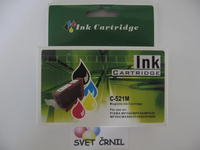 Magenta kartuša za Canon CLI-521 za iP3600/iP4600,MP540/MP620 z ARC čipom, pgi520,pgi 520,cli-521,cli521
