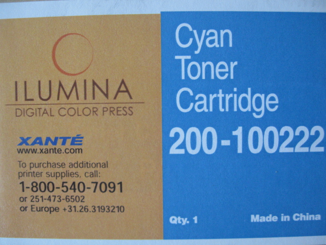 Toner za Xante Illumina Cyan za 15000 strani, 200-100222